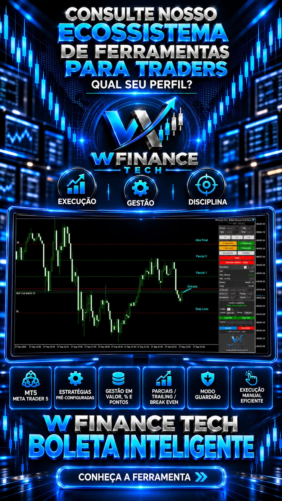 WFinance Tech Boleta Inteligente — ecossistema de ferramentas para traders